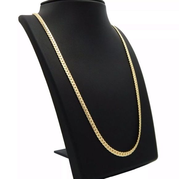 14K Gold Plated Miami Cuban Link Chain 20 24 26 30 - Picture 3 of 3